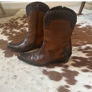 Stuart Weitzman Tri Color Cowboy Boots Size 5.5